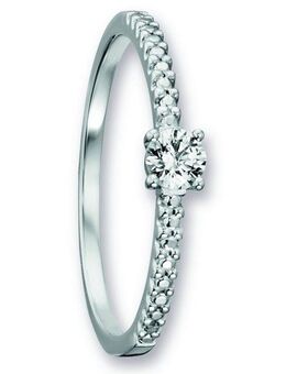 ONE ELEMENT Goldring Zirkonia Ring aus 333 Weißgold, Damen Gold Schmuck