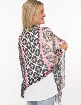 Zwillingsherz Schal Viskose Mix "Leo Mix", mit modernem Leomuster und Schriftzug - Hingucker