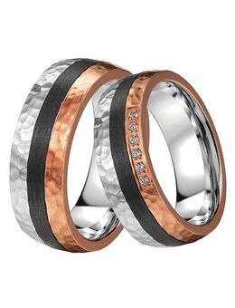 DOOSTI Trauring Schmuck Geschenk Edelstahl Trauring Ehering Partnerring LIEBE, wahlweise mit oder ohne Zirkonia