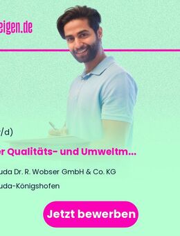 Leiter (m/w/d) Qualitäts- und Umweltmanagement - Lauda-Königshofen