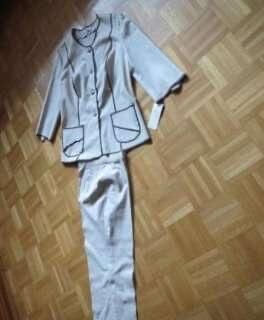 Blazer und Hose, 2-Teiler, Gr.42/44, Leinen, he