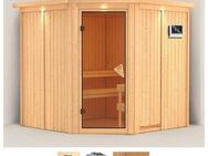 Karibu Sauna Jarin, BxTxH: 196 x 196 x 198 cm, 68 mm, (Set) 9-kW-Ofen mit externer Steuerung