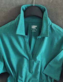 Lands End Damen Shirt Gr. L (44) Grün Kurzarm Polostyle - Bad Bederkesa