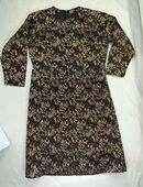 Elegantes Vintage-Kleid, Schwarz-Goldene Jacquard in 66440