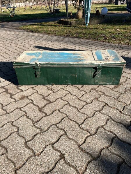 ☀️Truhe, Schatzkiste Antike Truhe, aus Metal Metalbox Box alt - Owingen