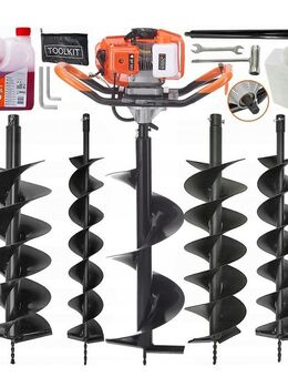 Benzin Erdbohrer Starter-Set – XXXL mit 4 Bohrern (6, 10, 20, 30 cm): Effizientes Werkzeug für Garten und Bau - Wuppertal