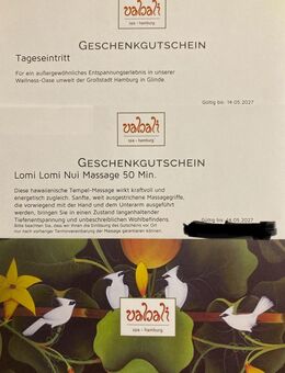 Vabali Gutschein Tageseintritt und Massage - Hamburg Bergedorf