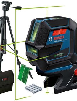 Bosch Professional Punkt- und Linienlaser GCL 2-50 G Professional Baustativ-Set, (Set), Staub- und Spritzwasserschutz IP64, für Laser-Empfänger LR 7