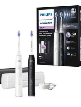Philips Sonicare Elektrische Zahnbürste Series 6500 HX7419/01, Aufsteckbürsten: 2 St., mit Andruckkontrolle, 3 Intensitätsstufen, inkl. Ladegerät, Reiseetui