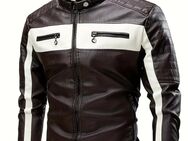 Herren-PU-Leder-Farbblockjacke - Nordenham