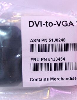 DVI-to-VGA Dongle - Adapter Stecker - PN 51J0248 / 51J0454 - NEU + OVP - Biebesheim (Rhein)
