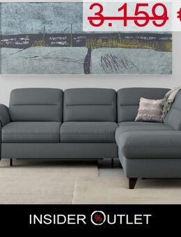 Kleines Ecksofa 253x212cm Grau Schlaffunktion Bettkasten Federk. - Köln