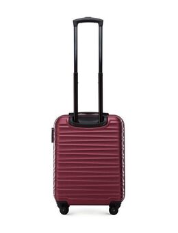 Premium Koffer Reisekoffer Kabinenkoffer mit Rippen ABS Kunststoff 34l dunkelrot - Wuppertal