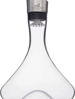 SABATIER International Dekanter Brasserie, (Set, 3-tlg., 1 x Dekanter, 1 x Weinbelüfter, 1 x Reinigungsperlen), 1,8 L Fassungsvermögen, Kristallglas, inkl. Edelstahl Reinigungsperlen