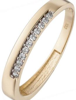 JOBO Fingerring, 333 Gold bicolor mit 11 Zirkonia