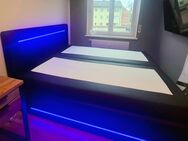 Boxspringbett 180x200 mit Bettkasten und LED - Erlangen