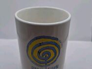 Radio Essen Tasse altes Logo 9cm hoch Durchmesser 8cm weiß Porzellan Lokal Werbu - Essen