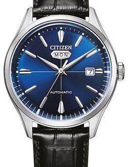Citizen Automatikuhr NH8390-20LC, Armbanduhr, Mechanische Uhr, Herrenuhr, Datum, Lederarmband