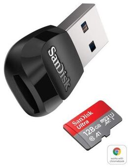 USB 3.0 Typ A, Speicherkartenleser, MicroSD Laufwerk, SanDisk Ultra MicroSDXC 128GB mit einer Datenübertragung von bis zu 150MB/s, inklusive SD-Adapter - Fürth