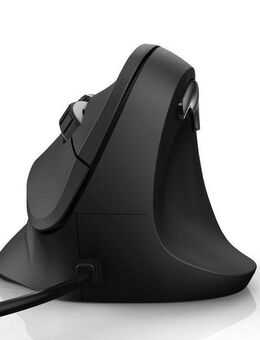Hama Ergonomische vertikale Maus für PC Laptop, mit Kabel, 1,8 m, Schwarz ergonomische Maus (USB, kabelgebunden, Vorbeugung Tennisarm/Mausarm)