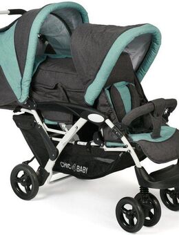 CHIC4BABY Geschwisterwagen Duo, melange mint, mit feststellbaren Doppelschwenk-Vorderrädern