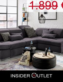 Ecksofa 291x226cm Musterring Federkern SO4100 Grau Armeilverstell - Köln