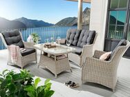 Destiny Garten-Essgruppe CASA, (13-tlg., 1x 2er Sofa, 2x Sessel, 1x Tisch, inkl. Auflagen), Aluminium, Polyrattan