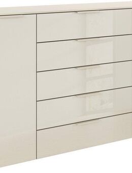 rauch Schubkastenkommode Kommode Türkommode Sideboard Kombikommode FLIPP mit Glasfront (Breite 160/180 cm mit 4 Einlegeböden), 2-trg mit 5 Schubladen und Soft-Close, 2 Breiten MADE IN GERMANY