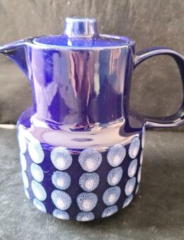 Porzellan Teekanne Kaffekanne Blau 17cm hoch ca. 12cm breit - Essen