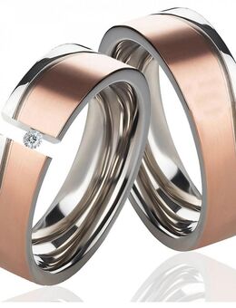Eheringe LUC35 mit Diamant und Gravur - Aholming
