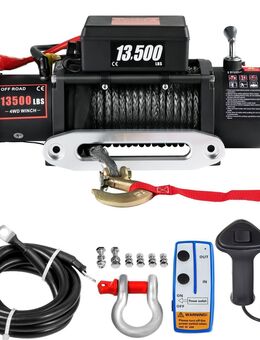 Elektrische Seilwinde 6,1t Winde 24m Motorwinde 4-Wege System Funkfernbedienung mit Zubehör Set - Wuppertal