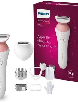 Philips Elektrokörperrasierer SatinShave Prestige Series 6000 BRL146/00, Aufsätze: 5, nass oder trocken, inkl. Handschuh und Tasche