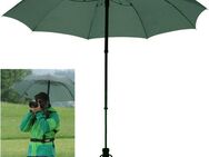 EuroSCHIRM® Taschenregenschirm teleScope handsfree, olivgrün, zweifach ausziehbarer Schaft, handfrei tragbar