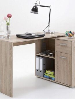 FMD Eckschreibtisch AUGSBURG, Schreibtisch/Sideboard m. Stauraum, beidseitig montierb., 117/148 cm