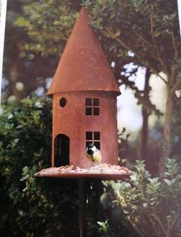 Deko-Vogelhaus rund Edelrost - Kraftisried