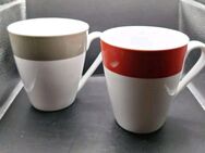 2 Stück Tassen 11cm hoch 10cm breit Tasse Becher Kaffeetasse als Set zusammen - Essen