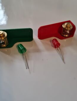 Paar Positionslampen13x10mm Messing mit Bord lackiert, mit 3V. LED Rot/Grün - Düsseldorf