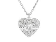 Zeeme Kette mit Anhänger 925 Sterling Silber rhodiniert Kristalle