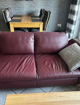 2 x 3 er Sofa und Hocker Leder - Geilenkirchen