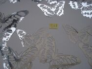 12 Schmetterlinge zum aufkleben Metallic Papier silber - Friedrichsdorf
