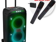 JBL JBL Set: PartyBox Stage 320 + Gratis-Mikrofon-Set (UVP 129,99) Party-Lautsprecher (Bluetooth, 240 W)