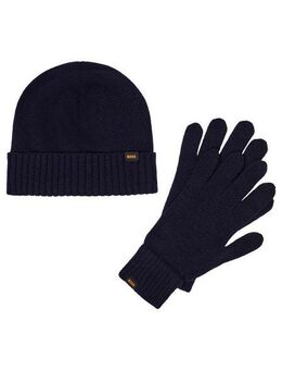 BOSS ORANGE Strickhandschuhe Kalipso (Set, 2-St) und Mütze, mit Kaschmir-Anteil