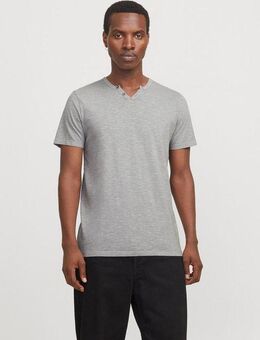 Jack & Jones T-Shirt JJESPLIT NECK TEE SS NOOS mit V-Ausschnitt