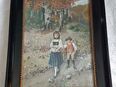 1914 Gemälde Spaziergang Bruder Schwester Kinder Trachten Schwarzwald in 90459