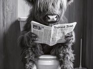 Bönninghoff Leinwandbild, Hochlandrind, Humor, Kuh, Kuhbilder, Kühe, Schwarz-Weiß, Tiere (1 St)