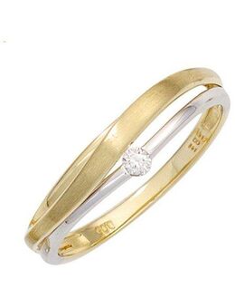 JOBO Diamantring, 585 Gold bicolor mit Diamant