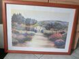 Wandbild/ mediterrane Landschaft/ inkl. Holzrahmen in braun in 47169