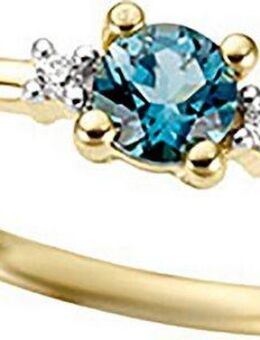 Firetti Fingerring Schmuck Geschenk Gold 333 Damenring Goldring Edelstein Solitär, mit London Blue Topas - mit Diamanten