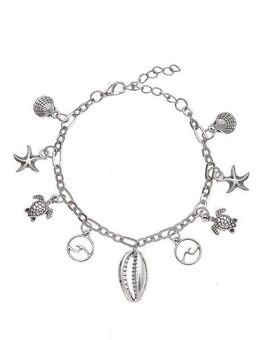 LASCANA Fußkette mit Anhänger, Seestern,Muschel,Schildkröte,Fußketten Set,Fußkettchen mit Anhänger