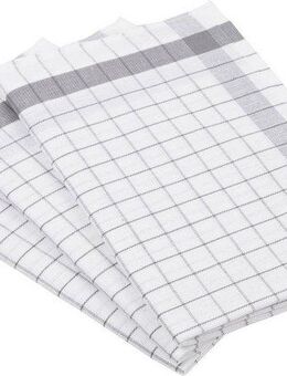 ROSS Geschirrtuch Exclusiv, (Set, 3-tlg), Karofond, 50% Baumwolle, 50% Leinen, 50x70 cm